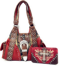 Buckle Collection Conceal Carry Shoulder Handbag Western Purse &amp; Matchin... - $48.99
