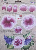 Donna Dewberry Folk Art One Stroke Cabbage Rose Flowers Leaves Reusable ... - $18.37