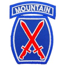 U.S. Army 10th Mountain Division Patch Red &amp; Blue 3&quot;c - £6.99 GBP