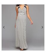A Pea in the Pod Twist Front Black White Striped Maxi Maternity Dress SMALL - $24.75