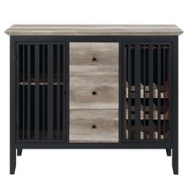 Zudora 47&quot; Server, Antique Oak &amp; Sandy Black Finish - $9,479.87 MXN
