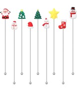 10 Pcs Christmas Swizzle Sticks Christmas Cocktail Stirrers Stainless Steel - $221.25 MXN