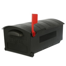 Large Mailbox Plastic Post Mount Parcel Mail Box Durable Postal Black Re... - $86.59
