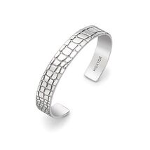 Hoxton London Men's Sterling Silver Wild Crocodile Pattern Cuff Bangle  - $1,082.00