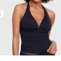 Lauren Ralph Lauren Solids Slimming Halter Tankini Swim Top,  Black, 14 - $49.00