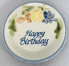 Happy Birthday Country Flower Blue Louisville Stoneware Coaster Plate Trinket - £14.86 GBP