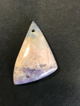 Uniquely Colored Carved Light Blue Peachy Cream &amp; Lavender Slanted Triangle Ston - £15.52 GBP