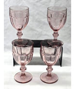 Vintage LIBBEY Duratuff GIBRALTAR PLUM / PINK Water Wine Goblets - Set Of 4 - €24,80 EUR
