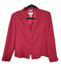 Talbots Women’s 10P Red Italian Wool Blend Cropped Blazer Jacket  - £23.58 GBP