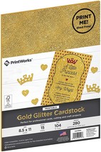 15 Sheets Of 8 Point 5&quot; X 11&quot; (00516) Printworks Printable Gold Glitter - £28.40 GBP