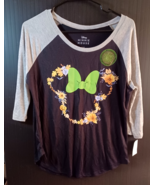 Disney Women&#39;s Minnie Mouse GLOW IN THE DARK Halloween Raglan Tee Size L... - €10,23 EUR