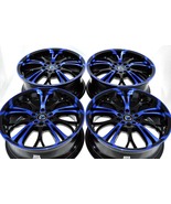 4 New DDR R25 17x7 5x108/110 40mm Black Polished Blue 17" Rims Wheels (S... - $749.00