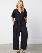 KIYONNA Women&#39;s Plus size Charisma Crepe Jumpsuit Black Size 1X $168 - £45.66 GBP