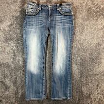 Miss Me Bootcut Jeans Womens 34 34x29 Medium Wash Fade Flaw Rip JP6394B Tropical - £10.92 GBP