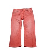 Miss Me Pants Girls 14 Orange Capri Low Rise Rhinestone Pocket Zip Denim... - £27.95 GBP