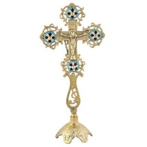 Altar Standing Cross Crucifix with Enamel (84) - £47.04 GBP