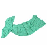 High End Handmade Knitted Mermaid Tail Blanket Green 71&quot;x 35&quot; NEW - £19.61 GBP