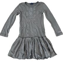 Naartjie Kids Size 8 Years XXL Gray Long Sleeve Lace Dress - $24.09 CAD