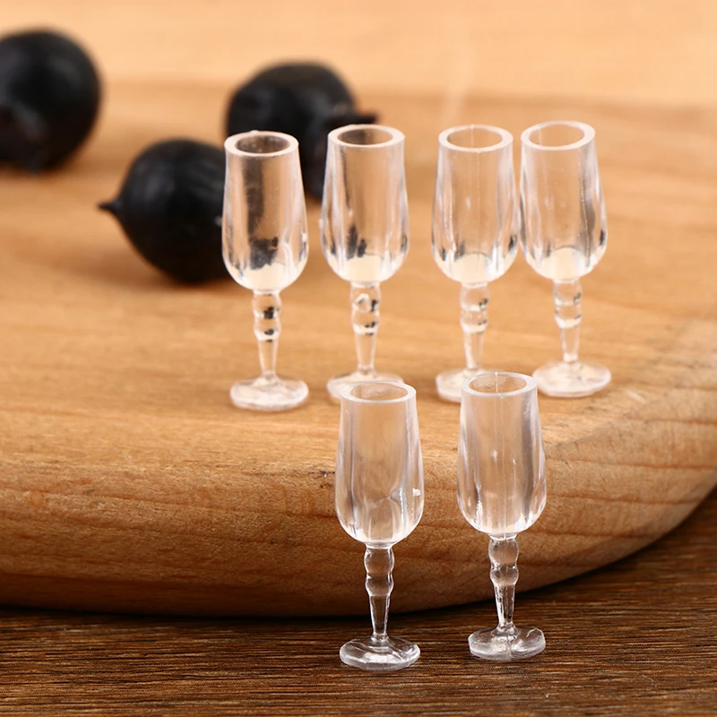 6 Pieces Mini Dollhouse Glass Cup Goblet Juice Glass Red Wine Glass for Dolls - £7.69 GBP+