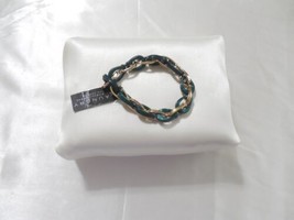 Laundry by Shelli Segal 7&quot; Gold-Tone Green Link Stretch Bracelet D115 $50 - $19.19