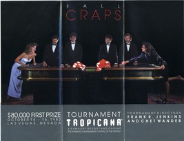 Tropicana Hotel CRAPS Tournament Invitation Las Vegas Nevada 1983 - $21.78