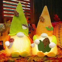 ~~ 2 Pack Fall/Thanksgiving Light Up Gnomes ~~ ~~ 11&quot; x 6&quot; ~~ ~~ NEW ~~ - £15.62 GBP