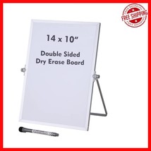 Double-Sided 14x10 Inch Magnetic Dry Erase Board with Adjustable Aluminu... - $465.41 MXN