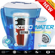 Zerowater 10 cup Filtration Pitcher with Electronic Tester 3 Replacement... - £79.63 GBP