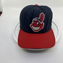 Vintage Cleveland Indians Hat NEW ERA Snapback Chief Wahoo Logo Red Brim... - $38.50
