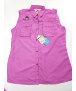 BANANA BOAT Topsail Island NC Sz L Sleeveless UPF 50 Button Shirt Pink - £22.36 GBP