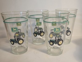 Set of 4 John Deere Glasses 5.75&quot; Tall &quot;Nothing Runs Like a Deere&quot; on bo... - $28.00