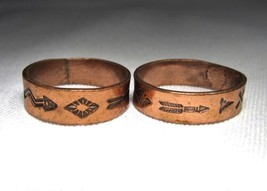 Lot of 2 Vintage Bell Trading Solid Copper Band Rings C3394 - £51.20 GBP