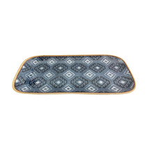 NEW Food Network Treat Serving Tray Platter indigo blue 14.75 x 7 inches - £12.02 GBP