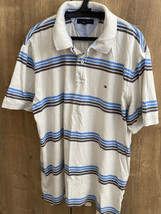 Tommy Hilfiger Striped Men’s Collared T Shirt XXL 100% Cotton - £22.34 GBP
