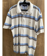 Tommy Hilfiger Striped Men’s Collared T Shirt XXL 100% Cotton - £22.63 GBP