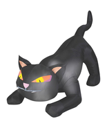 Inflatable Outdoor Halloween Cat 28&quot; X 50&quot; Black LED Lights Yard Decor H... - £35.52 GBP