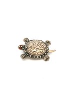 Vtg Sterling Silver Signed 925 Art Deco Marcasite and Garnet Eyes Turtle... - $749.37 MXN