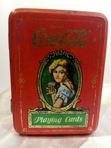 Vintage Coca Cola Sealed Playing Cards 1980 in Collectors Tin Red/Green - £11.87 GBP