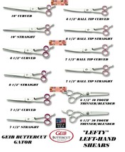 Geib Buttercut Gator Professional &quot;Lefty&quot; LEFT-HAND Shears Scissors Pet Grooming - £79.92 GBP+