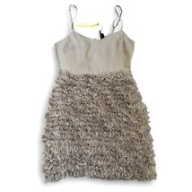 Topshop Women’s Ruffled Mini Dress Sz 0 Light Taupe Brand NEW NWT - $19.75
