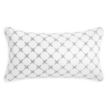 allbrand365 designer Collection Textured Lattice Decorative Pillow,White,12 X 22 - £112.88 GBP