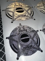 Police Officer Decal - POLICE OFFICER STAR BLACKOUT REFLECTIVE Set of De... - $12.86
