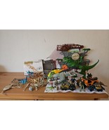 Jurassic Park Play Set Mixed Lot Dinosaurs Figures Helicopter Jeep Archa... - $51.82