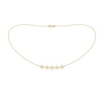 ANGARA Lab-Grown 0.35 Ct Flush-Set Diamond Five Star Necklace in 14K Solid Gold - £518.42 GBP