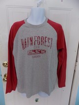 Rainforest Cafe Chicago Red/Gray Baseball T-Shirt Size L Men&#39;s EUC - $15.33