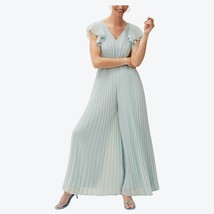 PHASE EIGHT Hallie Pleated Wide Leg Aquamarine Jumpsuit UK 16 (fm48-11) - £92.02 GBP