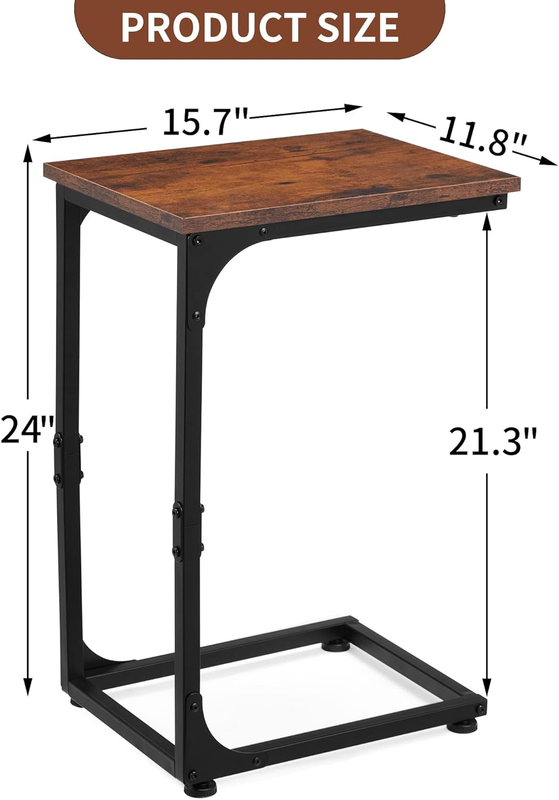 C Shaped End Table, Side Table, for Couch, Bed, Chair, Living Room, B Item image 3