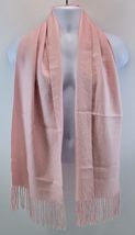L) Women Pink Fringed Tassel Fringed Winter Scarf 62" x 13" - $5.93