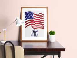 Happy 4th of July- American Flag Wall Art Printable- USA Flag-Patriotic ... - £0.19 GBP