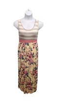 Eloges California Maxi Dress Womens Size M Stripe &amp; Yellow Floral Print - £13.93 GBP